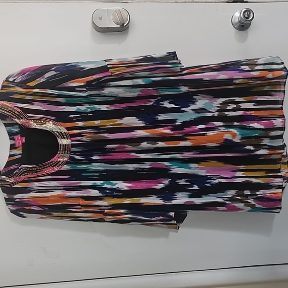 Trina Turk X INC Collab Macy's IKAT Dress Size L - Picture 3 of 7